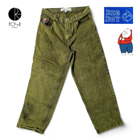 Polar BIG BOY Other - Polar BIG BOY acid washed Green Skateboarding Jeans, Size L (USED)